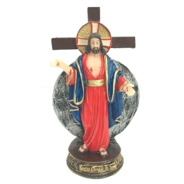 Imagem Escultura Santas Chagas De Jesus 12 Cm Resina